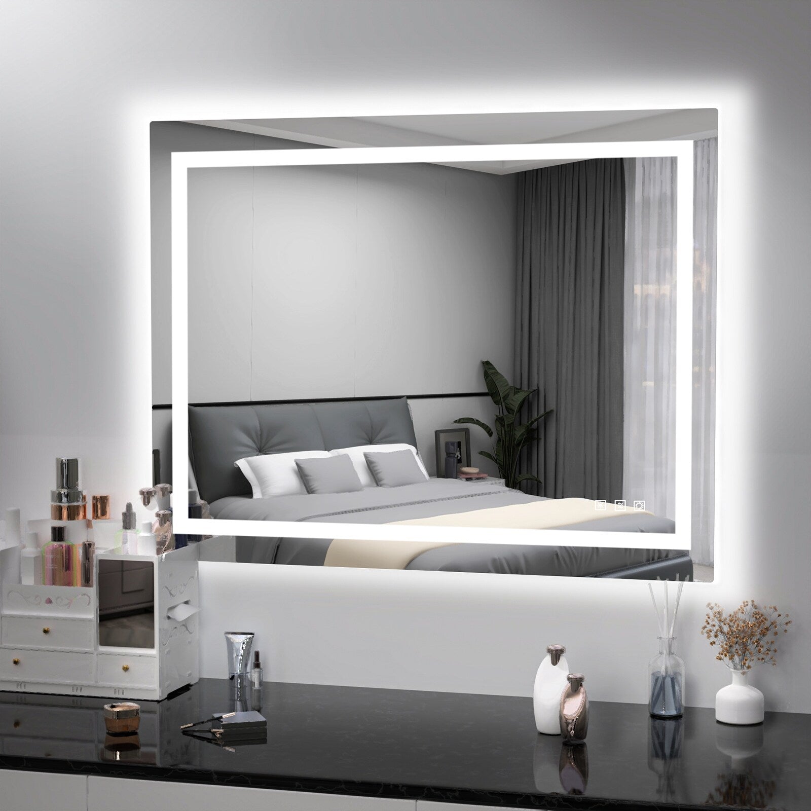 Specchio da bagno antiappannamento retroilluminato RGB e frontale a LED
