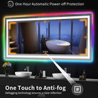 Specchio da bagno antiappannamento retroilluminato RGB e frontale a LED