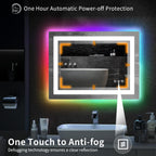 Specchio da bagno antiappannamento retroilluminato RGB e frontale a LED