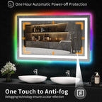 Specchio da bagno antiappannamento retroilluminato RGB e frontale a LED