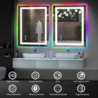 Specchio da bagno antiappannamento retroilluminato RGB e frontale a LED
