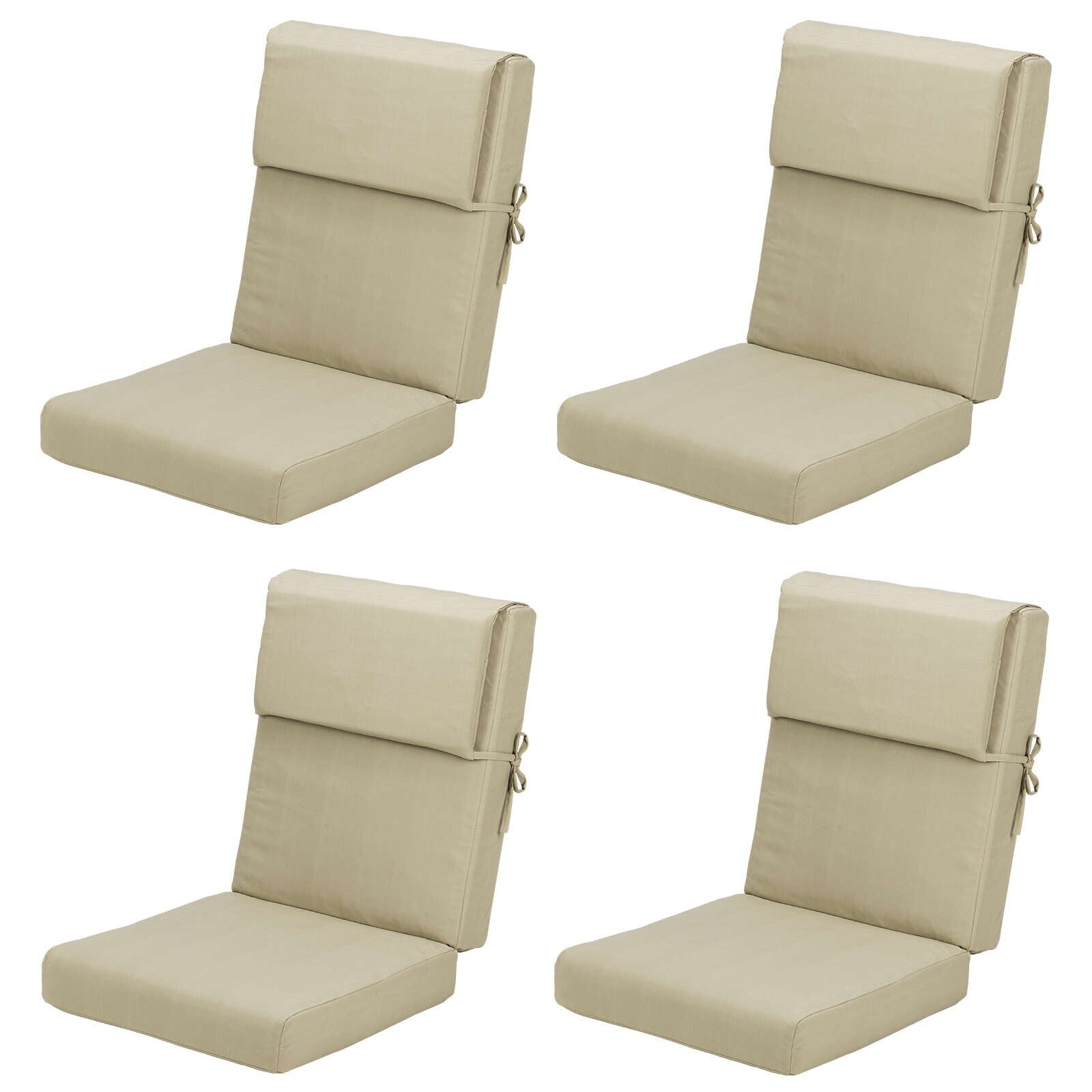 Set di 4 cuscini per sedia con schienale alto Aoodor Patio, 46x21x4 pollici (solo cuscini)