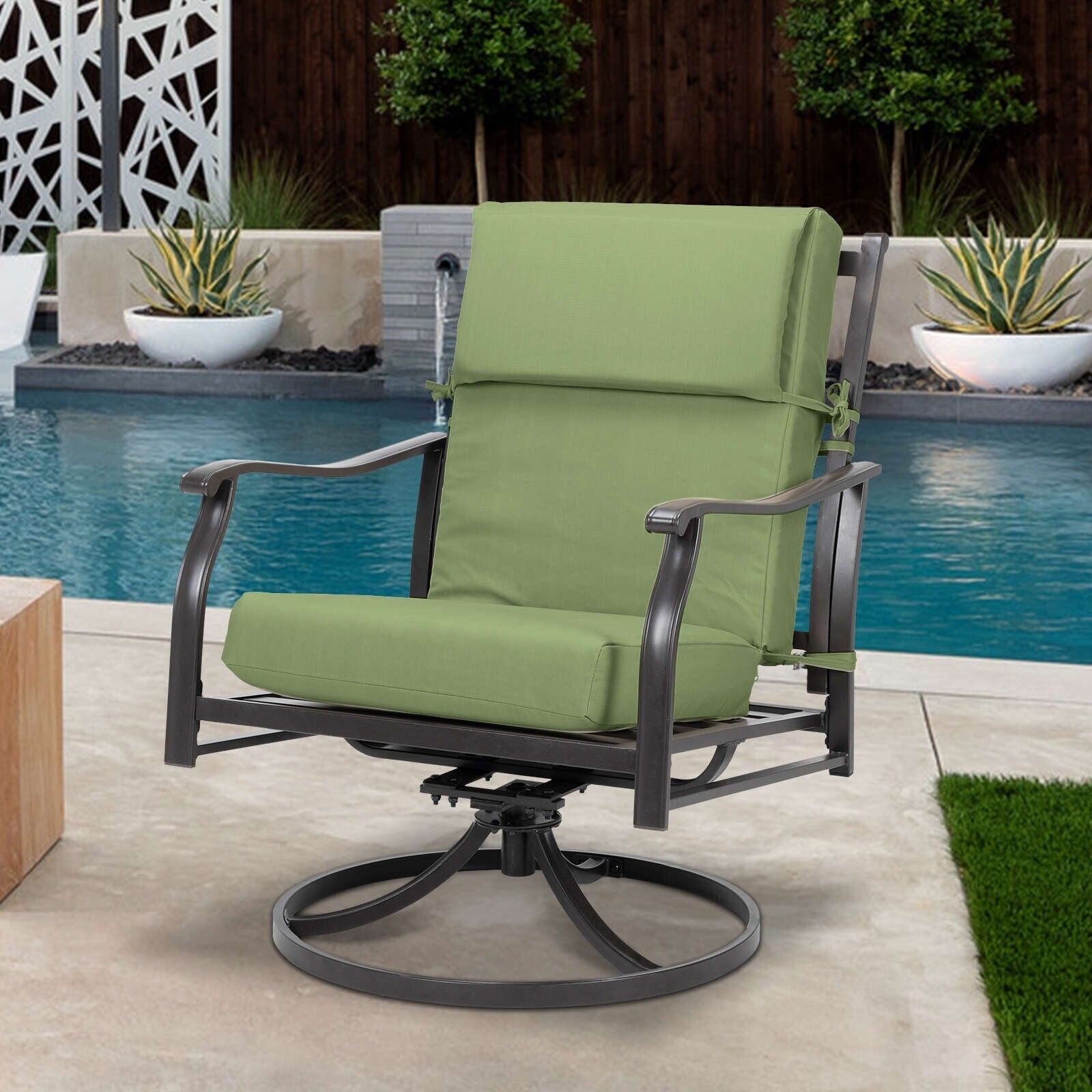 Set di 4 cuscini per sedia con schienale alto Aoodor Patio, 46x21x4 pollici (solo cuscini)