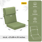Set di 4 cuscini per sedia con schienale alto Aoodor Patio, 46x21x4 pollici (solo cuscini)