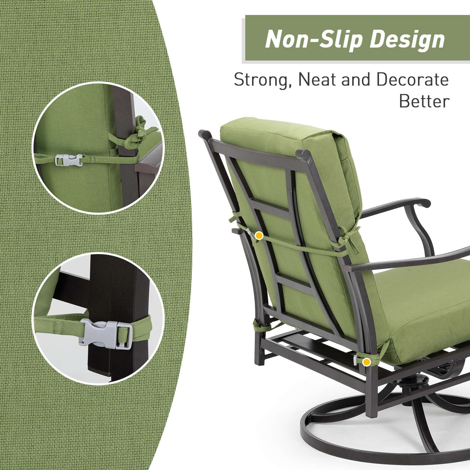 Set di 4 cuscini per sedia con schienale alto Aoodor Patio, 46x21x4 pollici (solo cuscini)