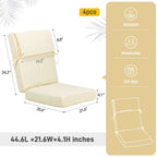 Set di 4 cuscini per sedia con schienale alto Aoodor Patio, 46x21x4 pollici (solo cuscini)