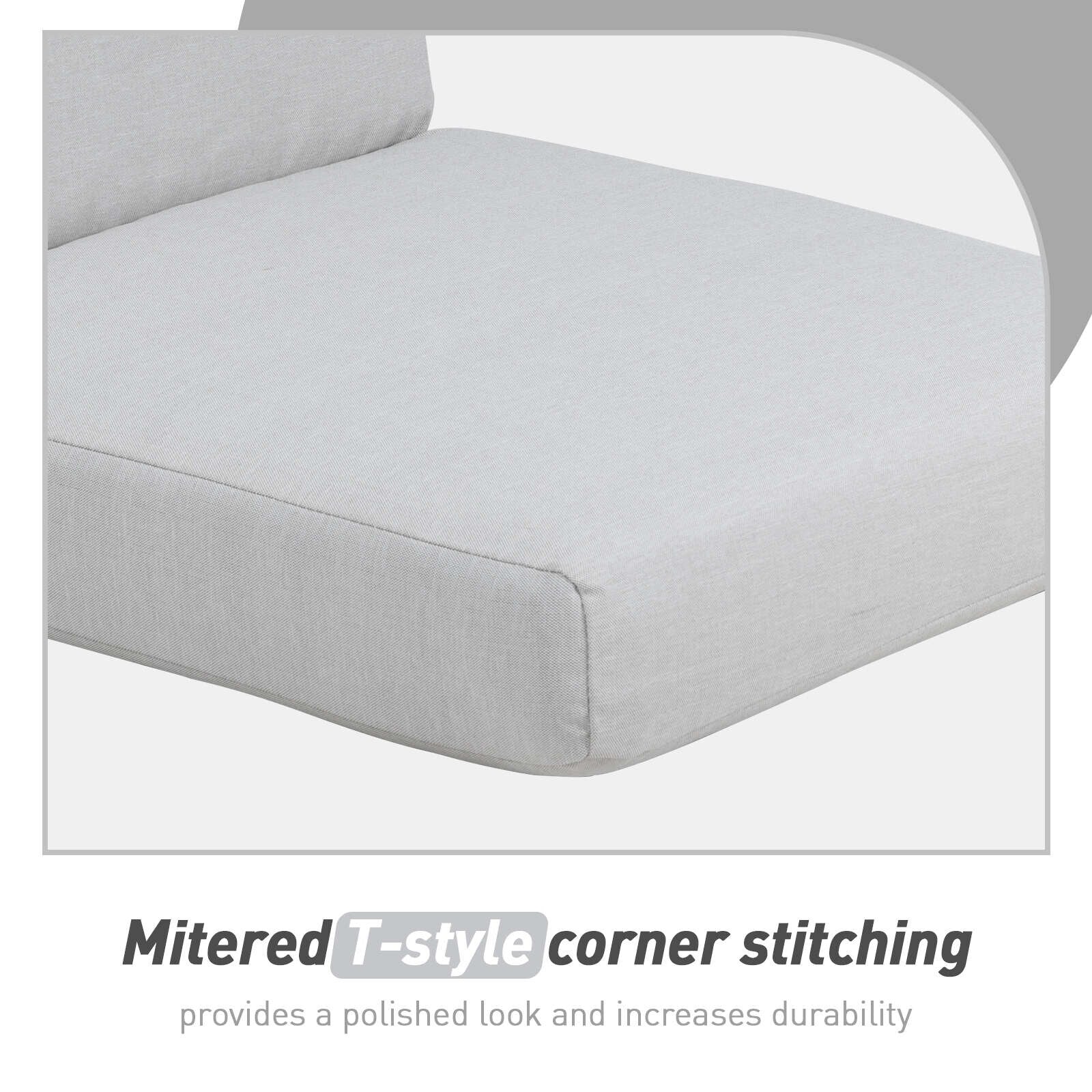 Set di 4 cuscini per sedia con schienale alto Aoodor Patio, 46x21x4 pollici (solo cuscini)