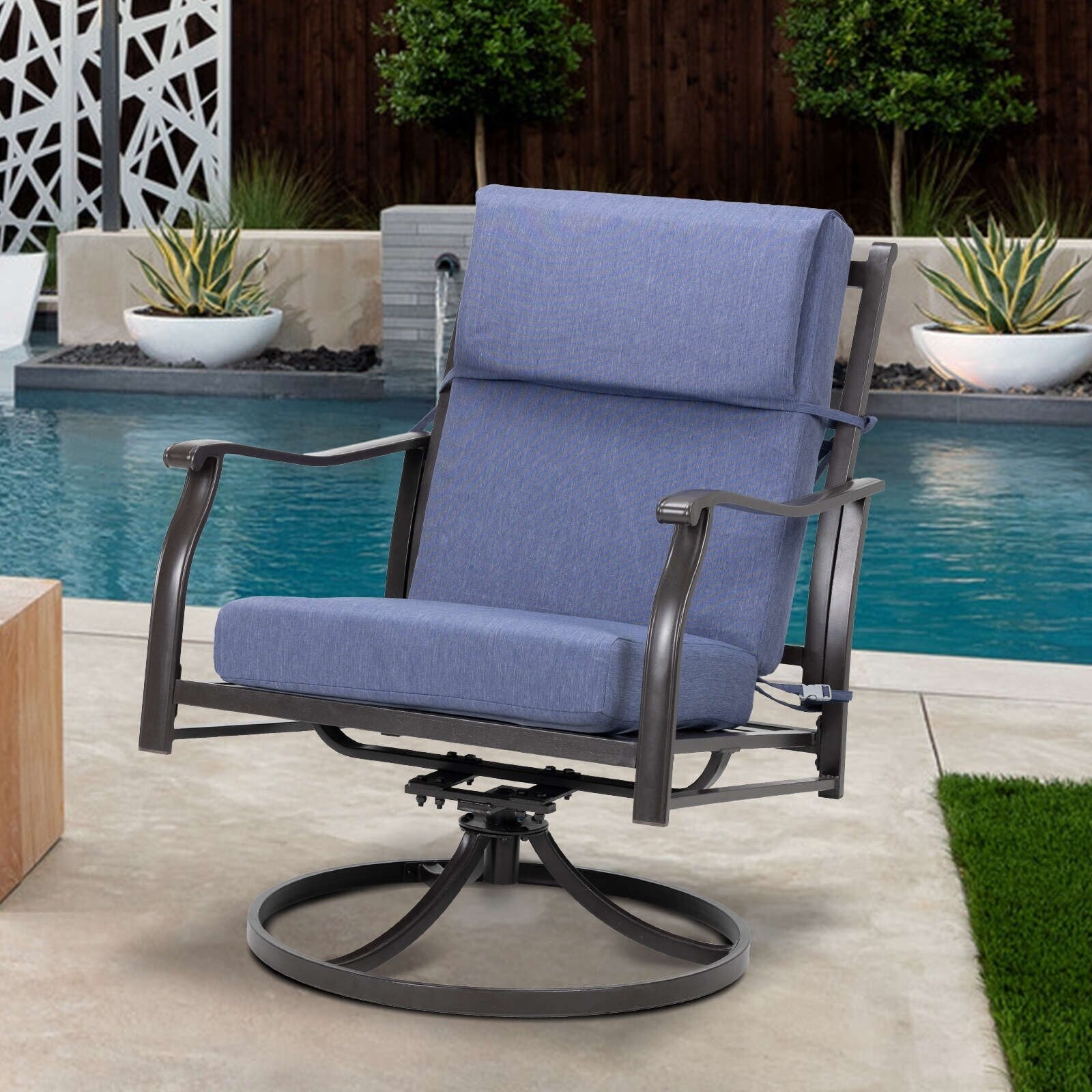 Set di 4 cuscini per sedia con schienale alto Aoodor Patio, 46x21x4 pollici (solo cuscini)