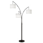 Lampada da terra ad arco LED dimmerabile moderna nera a 3 luci