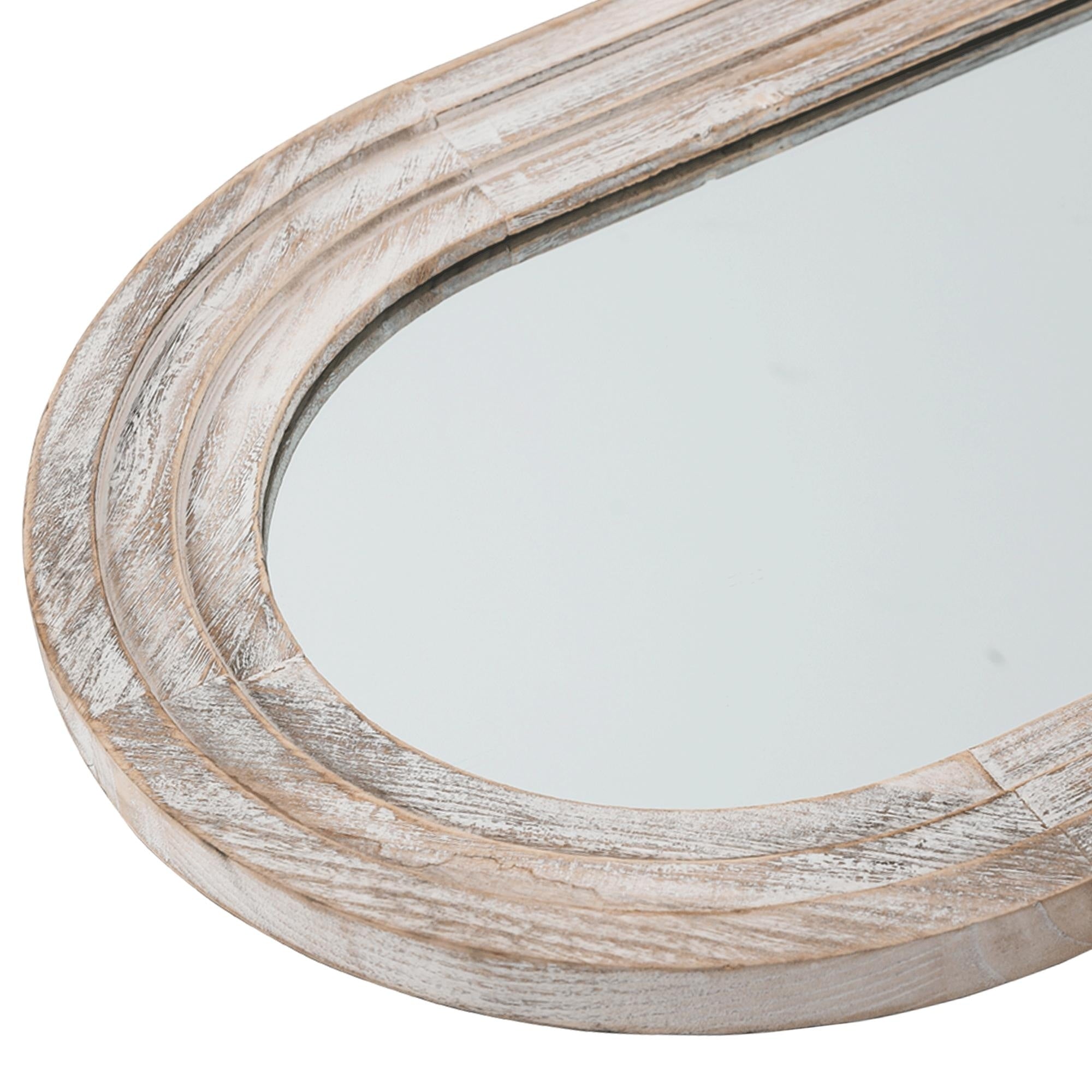 Specchio da terra a figura intera in legno anticato ad arco rustico Dovelina