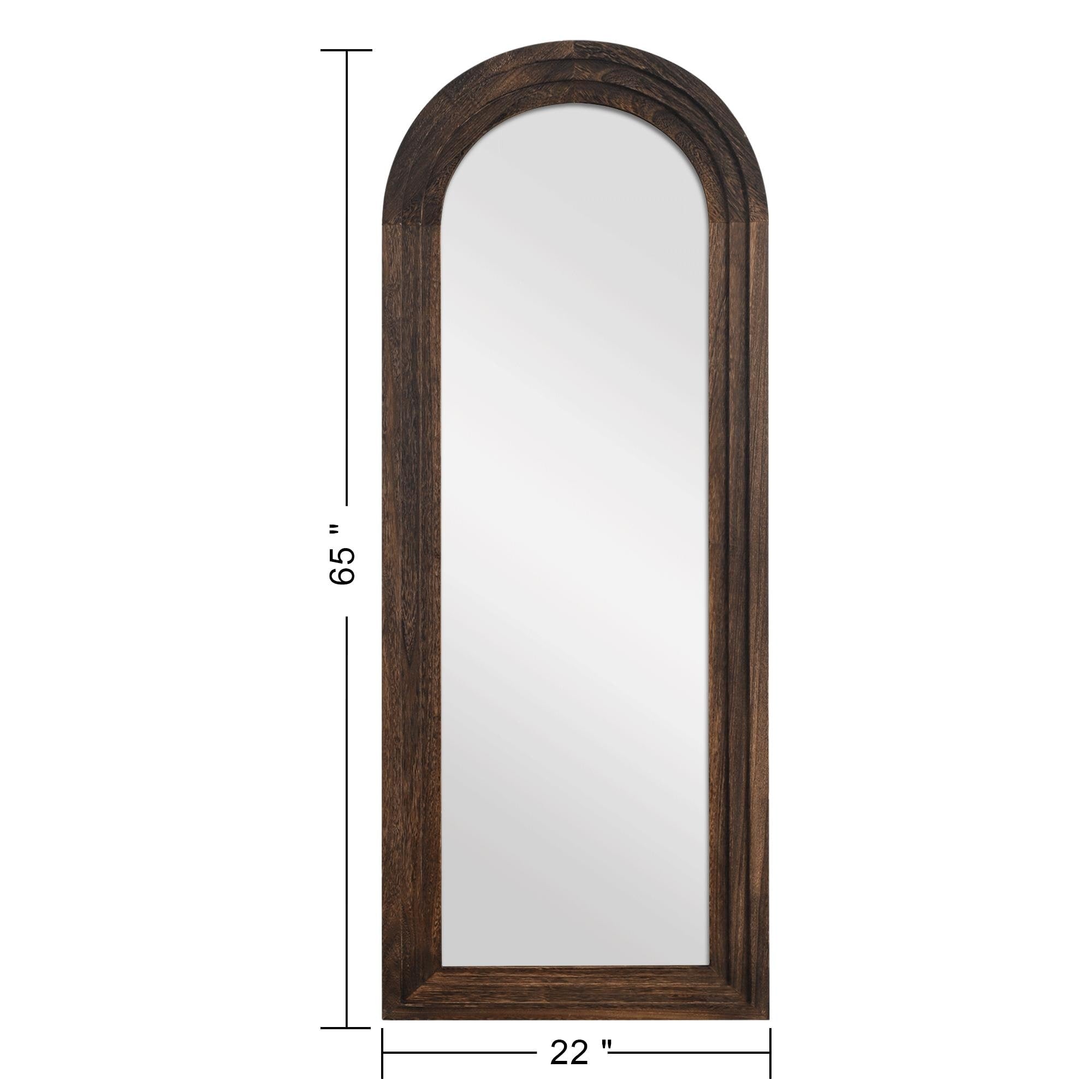 Specchio da terra a figura intera in legno anticato ad arco rustico Dovelina