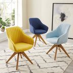 Poltrona girevole moderna Art Leon per ufficio domestico con gambe in legno