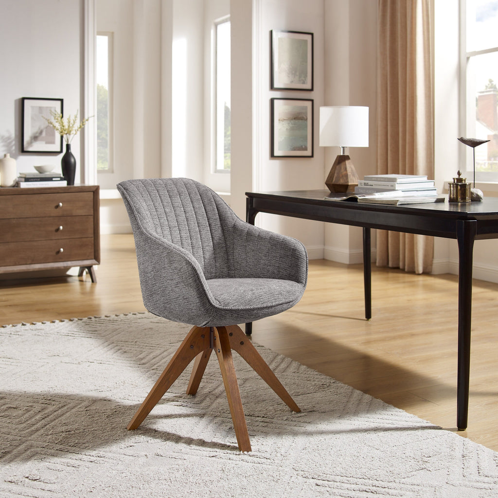 Poltrona girevole moderna Art Leon per ufficio domestico con gambe in legno