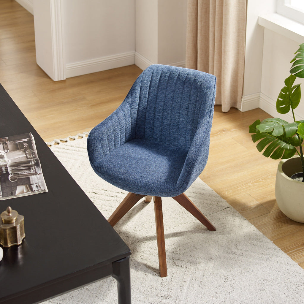 Poltrona girevole moderna Art Leon per ufficio domestico con gambe in legno