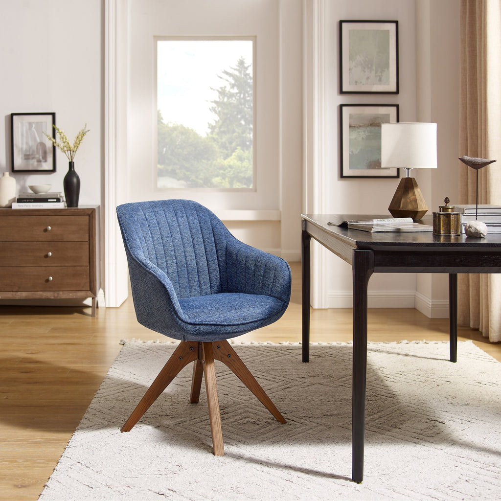 Poltrona girevole moderna Art Leon per ufficio domestico con gambe in legno
