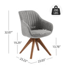 Poltrona girevole moderna Art Leon per ufficio domestico con gambe in legno