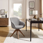 Poltrona girevole moderna Art Leon per ufficio domestico con gambe in legno