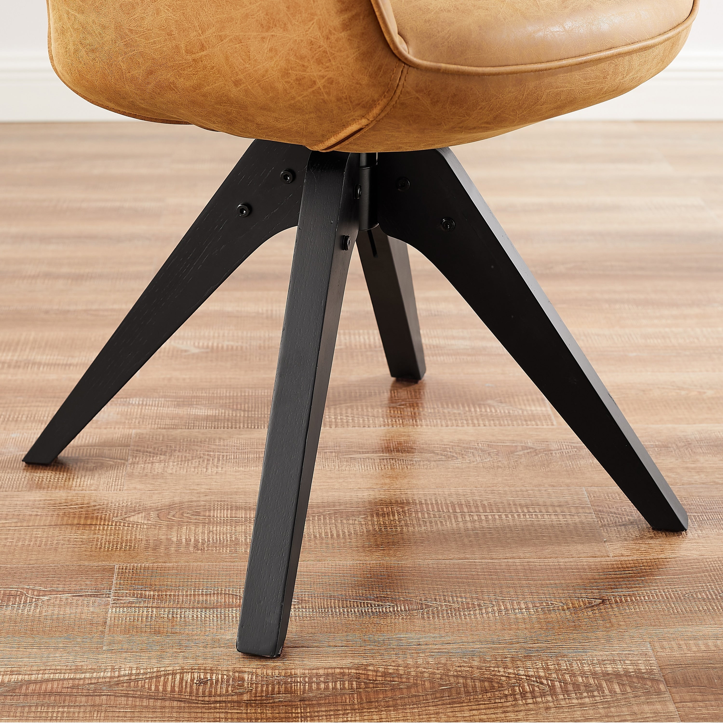 Poltrona girevole moderna Art Leon per ufficio domestico con gambe in legno
