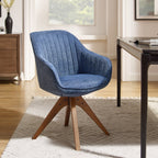 Poltrona girevole moderna Art Leon per ufficio domestico con gambe in legno