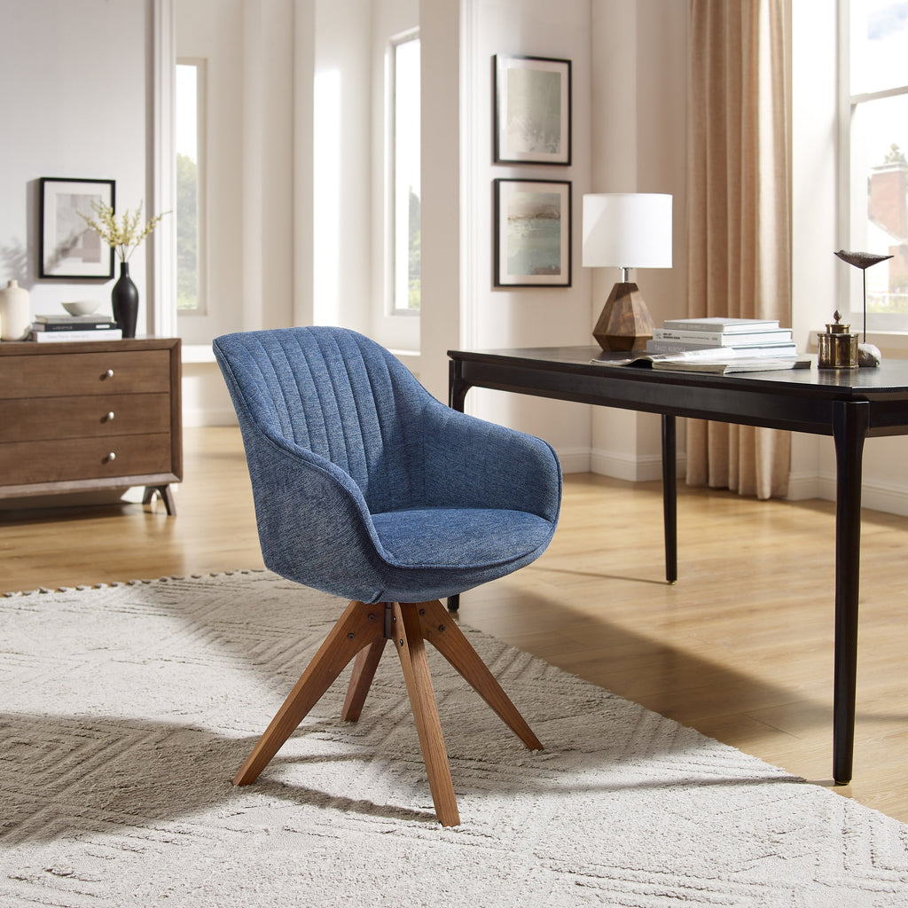 Poltrona girevole moderna Art Leon per ufficio domestico con gambe in legno