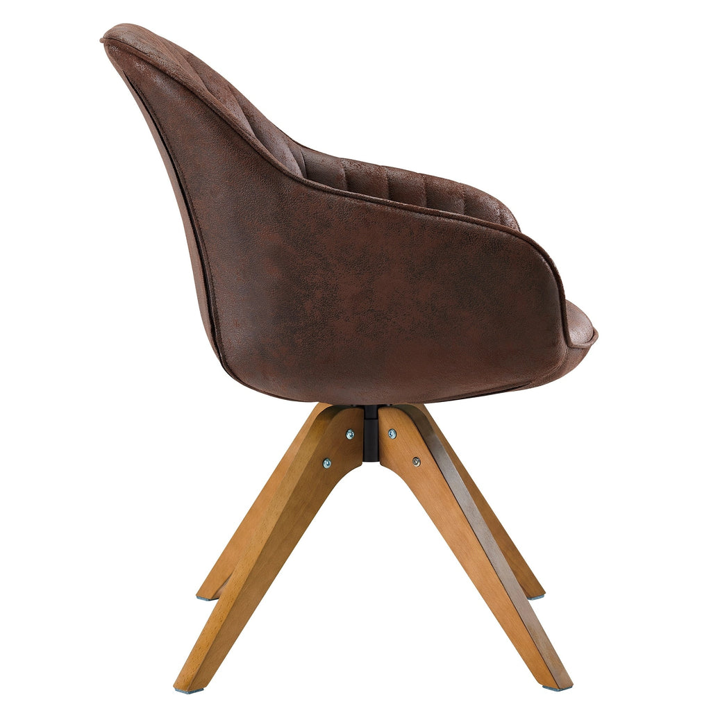 Poltrona girevole moderna Art Leon per ufficio domestico con gambe in legno