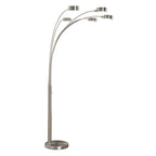 Lampada da terra ad arco a 5 luci Charlie in acciaio spazzolato di Strick &amp; Bolton