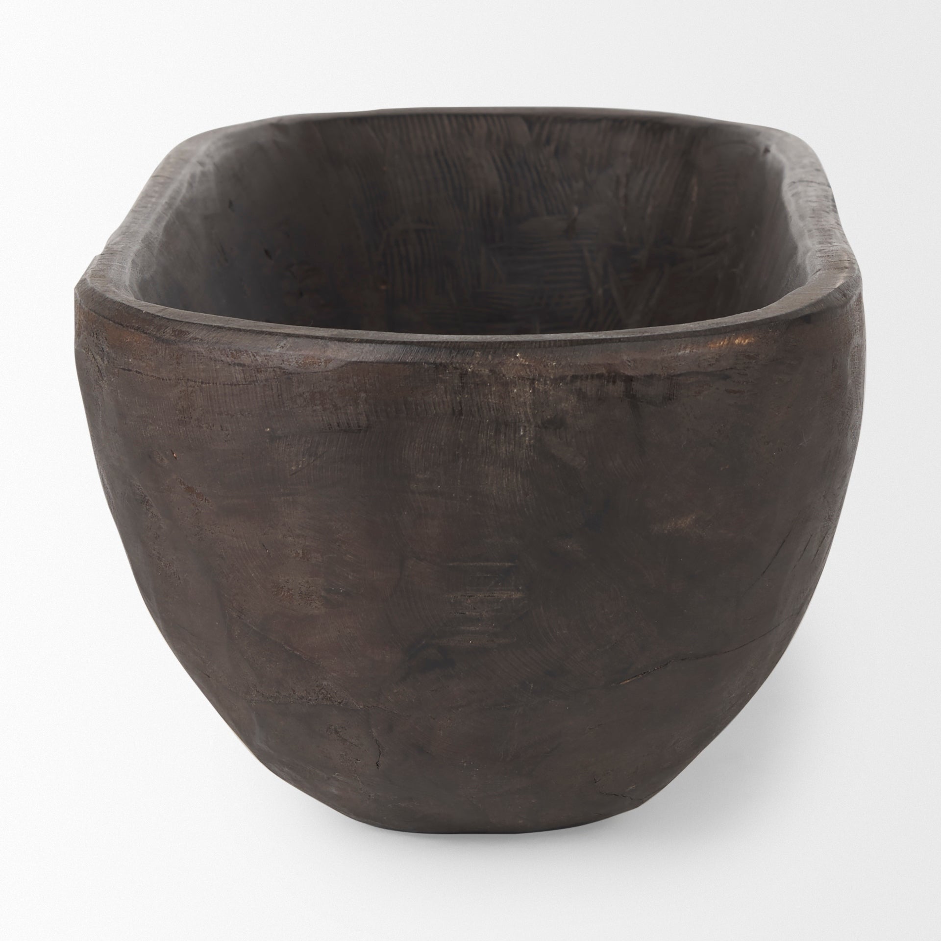Ciotola Athena Extra Large Oblong in legno di recupero nero-marrone - 26,0 L x 10,0 W x 7,0 H