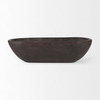 Ciotola Athena Extra Large Oblong in legno di recupero nero-marrone - 26,0 L x 10,0 W x 7,0 H