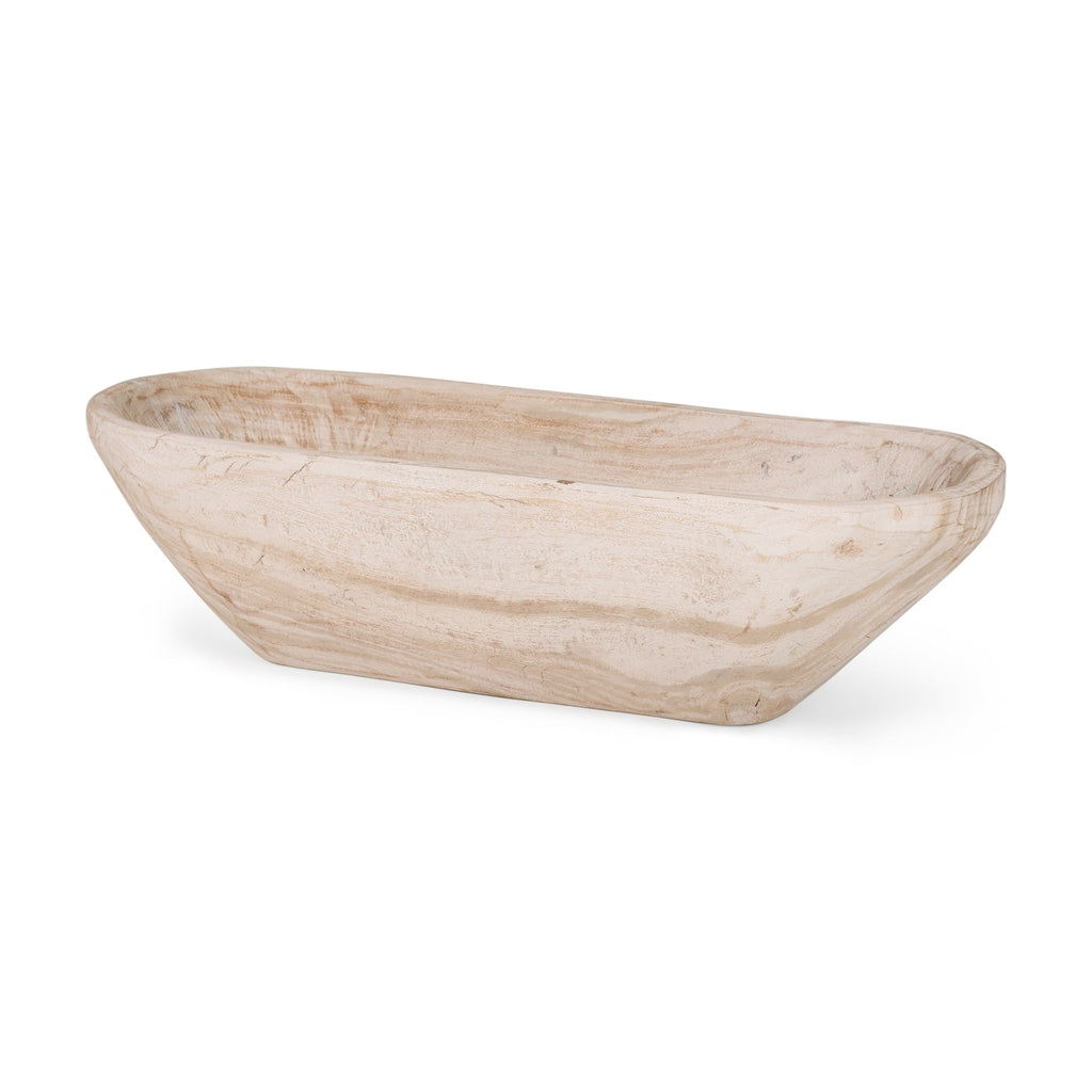 Ciotola Athena Extra Large Oblong in legno di recupero nero-marrone - 26,0 L x 10,0 W x 7,0 H