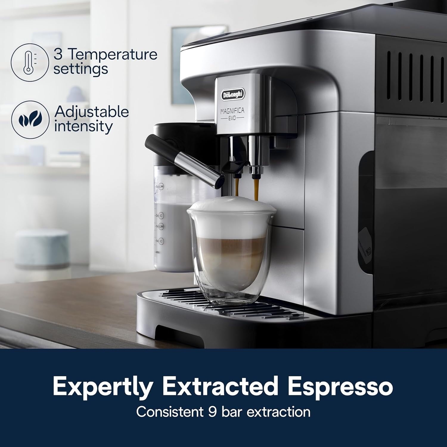 Macchina per caffè espresso automatica con montalatte automatico, macinacaffè integrato, ECAM29084SB