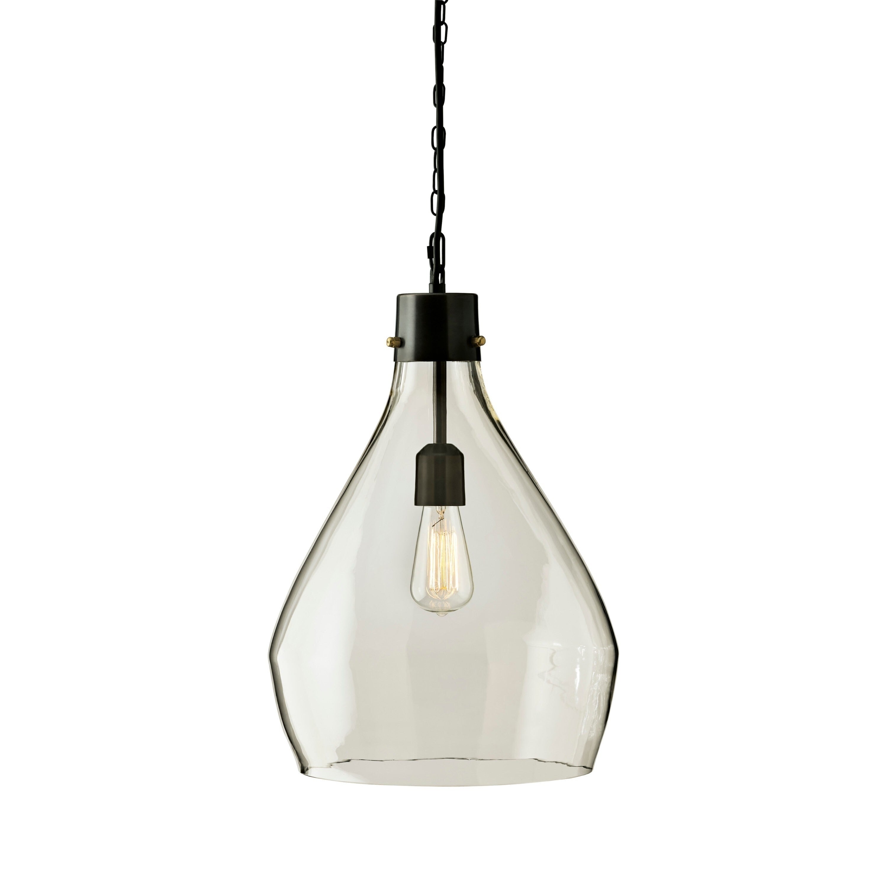 Lampada a sospensione in vetro grigio Signature Design by Ashley Avalbane - 13,88 L x 13,88 P x 20,25 A