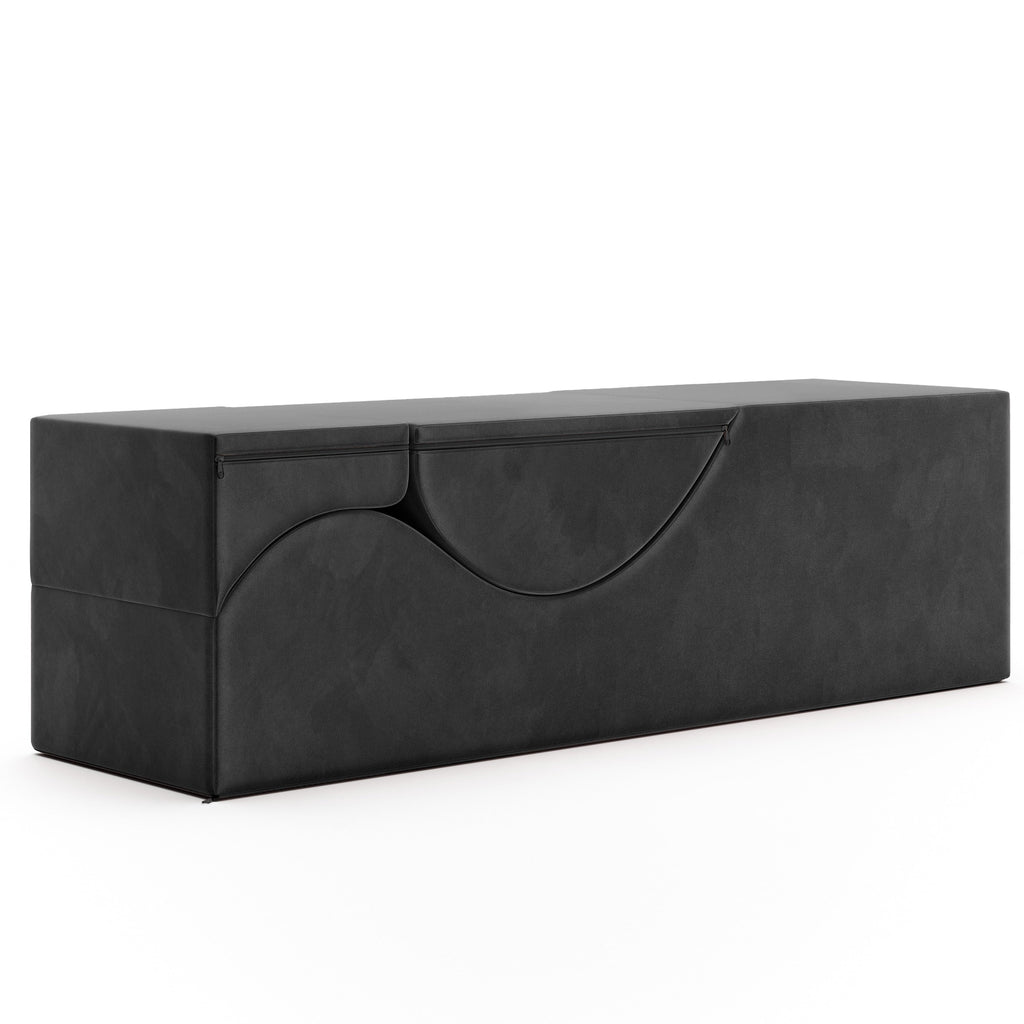 Chaise longue convertibile Avana Kami / Yoga e massaggio - Pouf 2 in 1 con poltrona yoga pieghevole nascosta, microvelluto - N/D