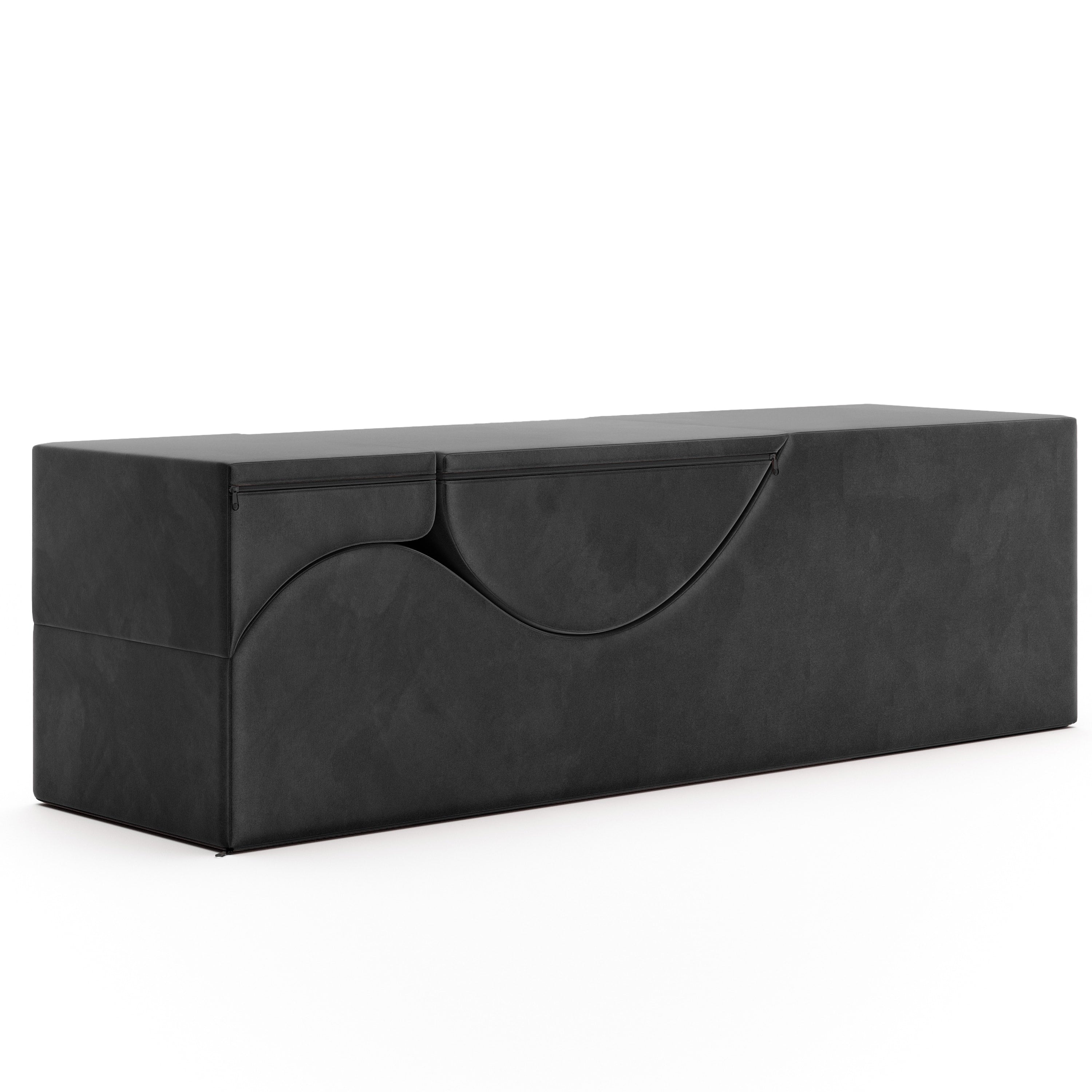 Chaise longue convertibile Avana Kami / Yoga e massaggio - Pouf 2 in 1 con poltrona yoga pieghevole nascosta, microvelluto - N/D
