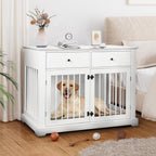 BOSSIN - Cuccia per cani di grandi dimensioni da 44 pollici, tavolino in legno con cassetti portaoggetti, cuccia decorativa per animali domestici