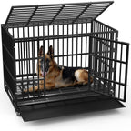 Trasportino per cani BOSSIN da 48/38 pollici, resistente e indistruttibile, a prova di fuga, con ruote bloccabili