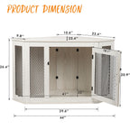 BOSSIN Cuccia angolare per cani, cuccia in legno per cani da 44/52 pollici con rete, cuccia decorativa in legno per uso interno