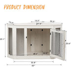 BOSSIN Cuccia angolare per cani, cuccia in legno per cani da 44/52 pollici con rete, cuccia decorativa in legno per uso interno