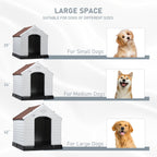 Cuccia per cani in plastica BOSSIN per cani di piccola e grande taglia, cuccia isolata per interni ed esterni, rifugio per cuccioli con pavimento rialzato