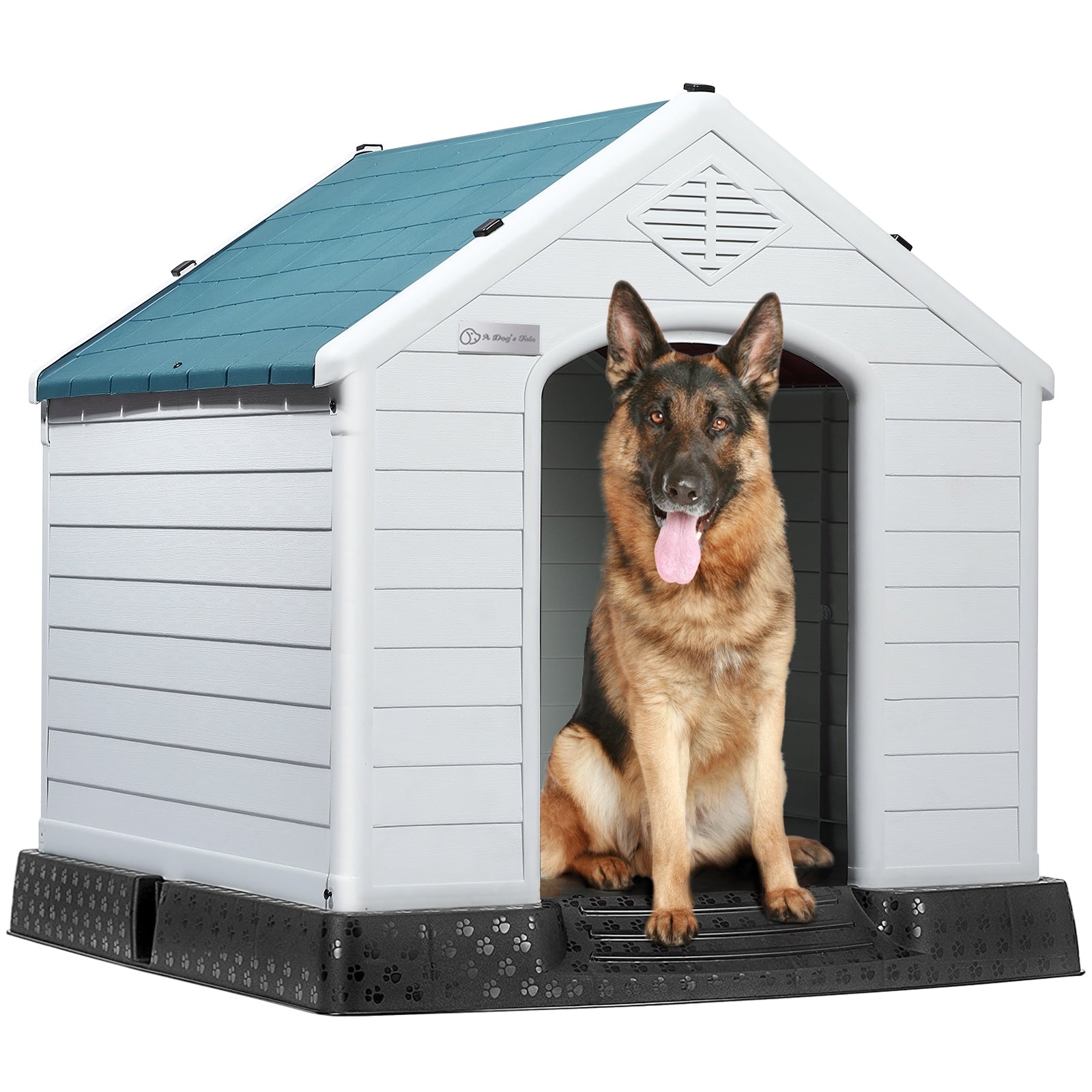 Cuccia per cani in plastica BOSSIN per cani di piccola e grande taglia, cuccia isolata per interni ed esterni, rifugio per cuccioli con pavimento rialzato