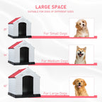 Cuccia per cani in plastica BOSSIN per cani di piccola e grande taglia, cuccia isolata per interni ed esterni, rifugio per cuccioli con pavimento rialzato