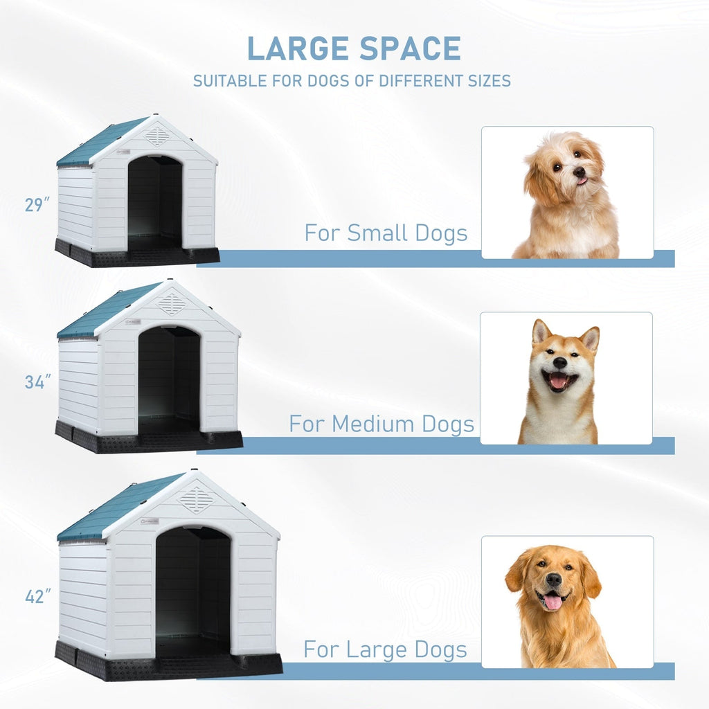 Cuccia per cani in plastica BOSSIN per cani di piccola e grande taglia, cuccia isolata per interni ed esterni, rifugio per cuccioli con pavimento rialzato