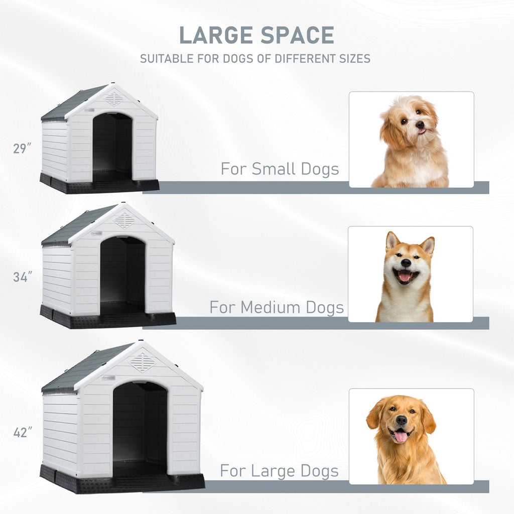 Cuccia per cani in plastica BOSSIN per cani di piccola e grande taglia, cuccia isolata per interni ed esterni, rifugio per cuccioli con pavimento rialzato
