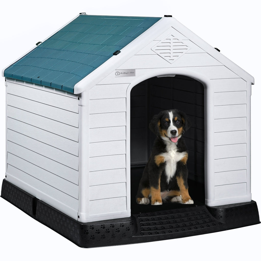 Cuccia per cani in plastica BOSSIN per cani di piccola e grande taglia, cuccia isolata per interni ed esterni, rifugio per cuccioli con pavimento rialzato