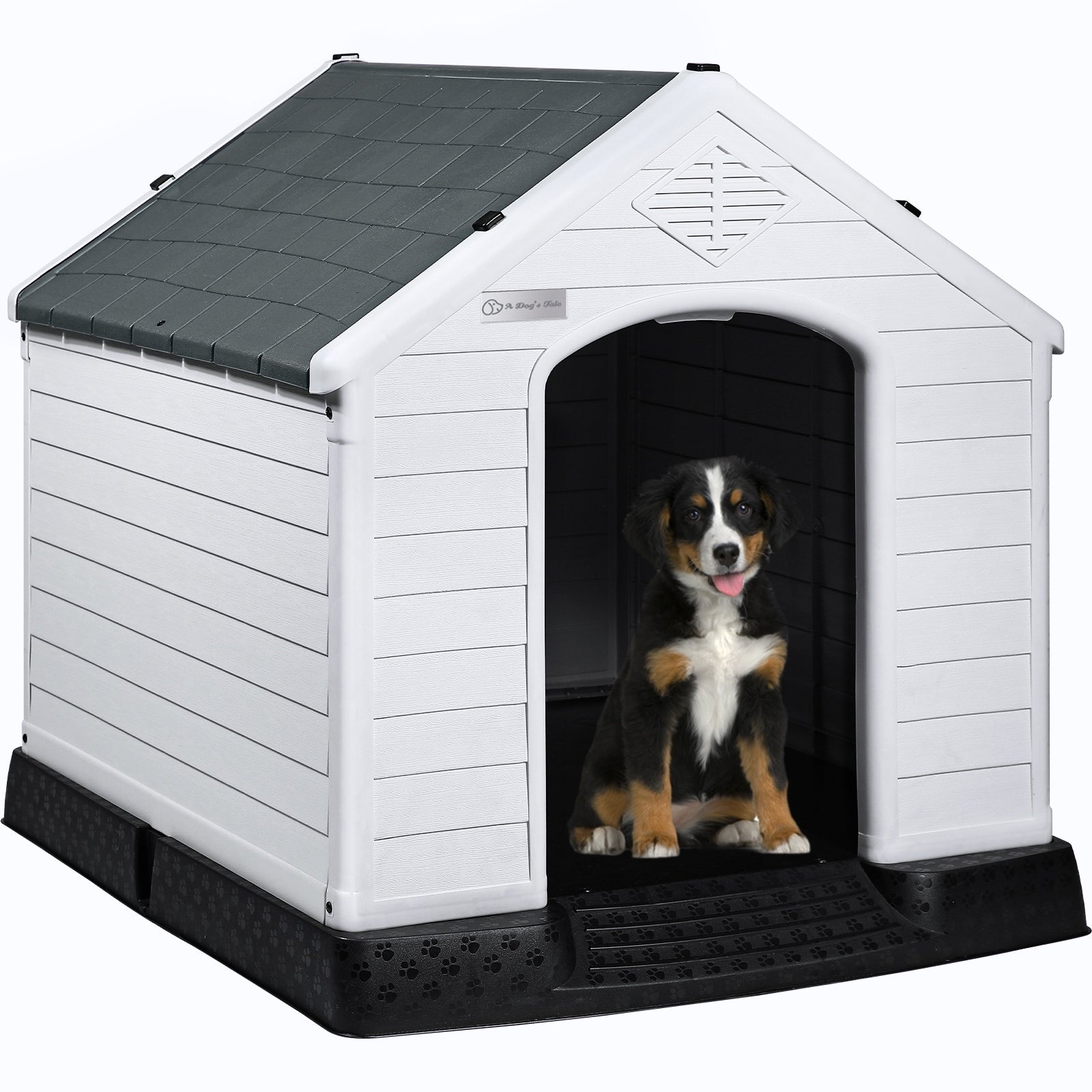 Cuccia per cani in plastica BOSSIN per cani di piccola e grande taglia, cuccia isolata per interni ed esterni, rifugio per cuccioli con pavimento rialzato