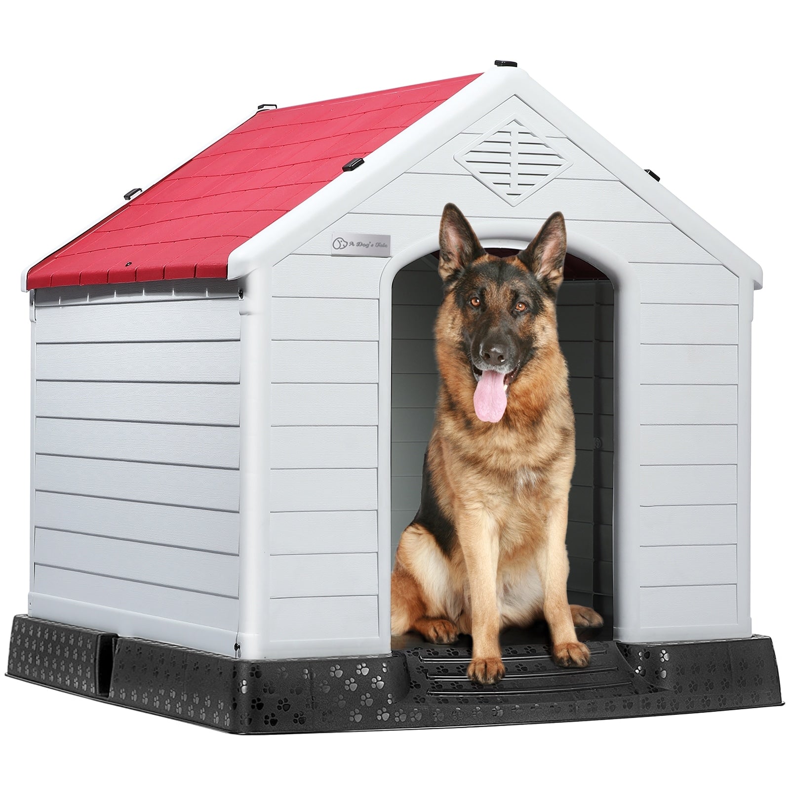 Cuccia per cani in plastica BOSSIN per cani di piccola e grande taglia, cuccia isolata per interni ed esterni, rifugio per cuccioli con pavimento rialzato