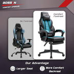 Sedia da gioco BOSSIN Racing Style, sedia da gioco alta e robusta da 300 libbre, sedia per computer con schienale alto