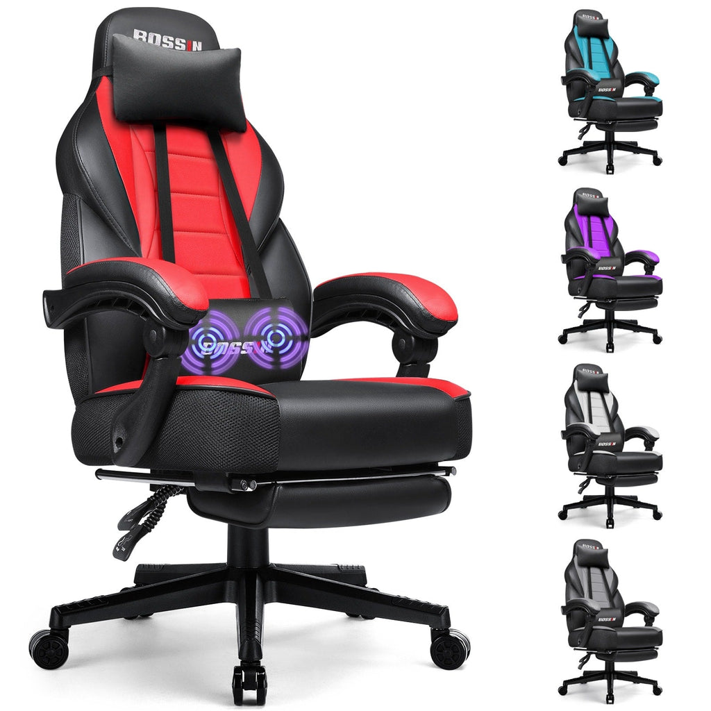 Sedia da gioco BOSSIN Racing Style, sedia da gioco alta e robusta da 300 libbre, sedia per computer con schienale alto