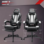Sedia da gioco BOSSIN Racing Style, sedia da gioco alta e robusta da 300 libbre, sedia per computer con schienale alto
