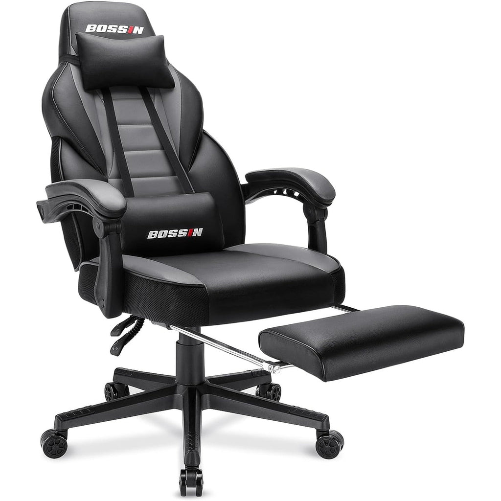 Sedia da gioco BOSSIN Racing Style, sedia da gioco alta e robusta da 300 libbre, sedia per computer con schienale alto