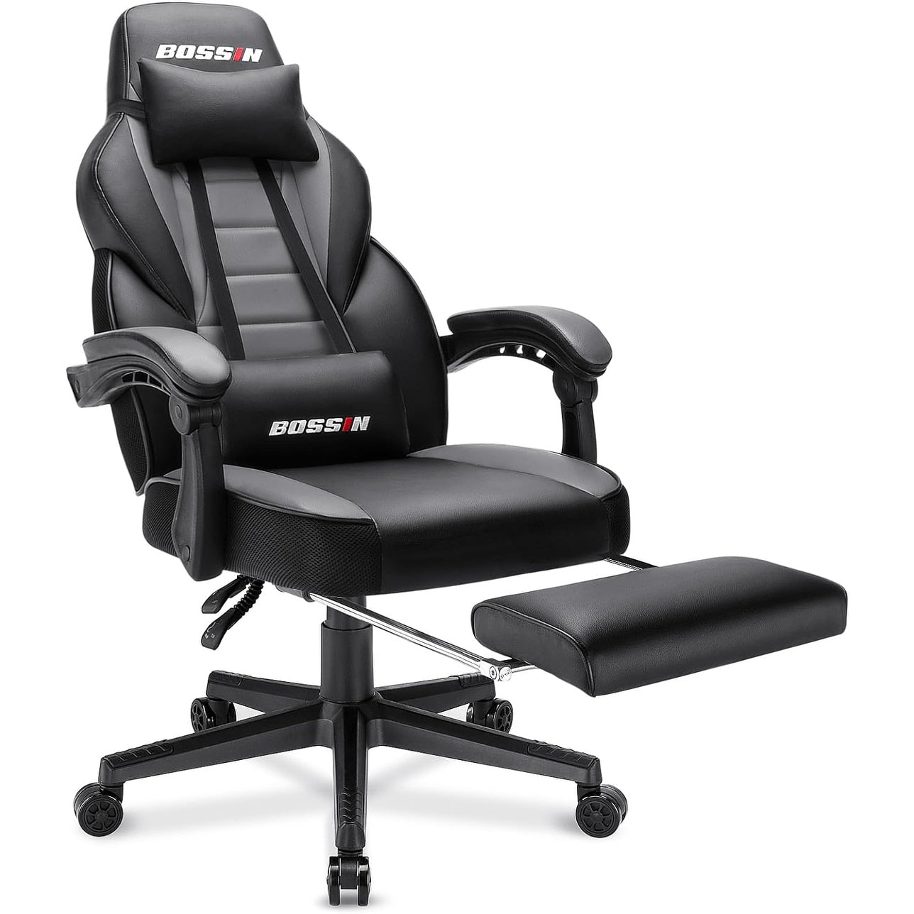 Sedia da gioco BOSSIN Racing Style, sedia da gioco alta e robusta da 300 libbre, sedia per computer con schienale alto